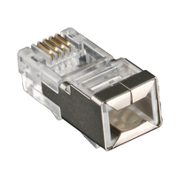 Conector Telefónico Modular RJ11 6P4C Largo y Blindado de Alta Calidad, Suministro de Fábrica YBO, Certificado ISO9001/CE, Accesorios Transparentes