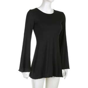 <span class=keywords><strong>Vestiti</strong></span> autunno 2024 donna abiti Casual <span class=keywords><strong>neri</strong></span> un pezzo svasati manica lunga fasciatura abiti <span class=keywords><strong>corti</strong></span> - Product Image 5