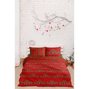 Juego de Funda Nórdica de Algodón de 2 Piezas con Diseño Tartán Navideño - Product Image 1