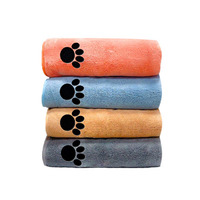 Serviette pour animaux de compagnie en microfibre brodée de qualité U-PETS directement en usine pour chiens et chats Nettoyage et bain en microfibre pour animaux de compagnie