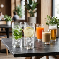 Verre à cocktail durable OEM, verre à boisson transparent, gobelet à jus et bière à bouche ronde pour bar à domicile