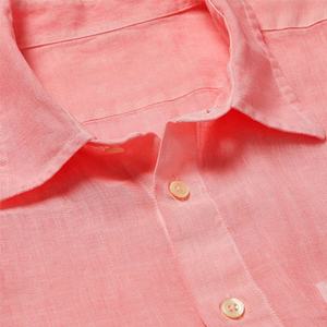 Camicie Estive Personalizzate a Maniche Lunghe per Uomo, 100% <span class=keywords><strong>Lino</strong></span>, <span class=keywords><strong>Camicia</strong></span> <span class=keywords><strong>Rosa</strong></span> Chiaro con Bottoni - Product Image 6