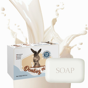 バス用品化粧品ダニ除去オイルコントロール抗ニキビホワイトニングバーオーガニック手作り美容コラーゲンロバ牛乳石鹸 - Product Image 1