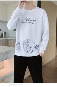 High Quality Men's Casual Outdoor Hoodies Spring Autumn <strong>Plus</strong> <strong>Size</strong> <strong>Pullover</strong> 5XL Knitted Fabric Letter Pattern T Shirt - Product Image 4