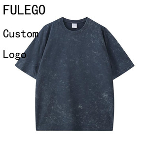 Camisetas al por mayor para hombre, de algodón, estilo lavado ácido, streetwear, hip hop, 100% algodón, con corte oversize vintage. - Product Image 1