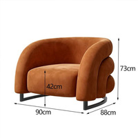 Fauteuil individuel en velours de style moderne pour la détente, chaise de loisirs de luxe léger, chaise de réception pour hôtel, salon ou usage domestique