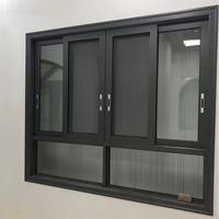 Fenêtre coulissante de sécurité en alliage d'aluminium anti-ouragan pour hôtel, design français, garantie 5 ans, cadre noir