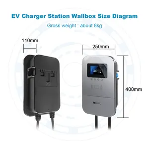 32A 3 फेज़ 7kw 11kw 22kw फास्ट वॉलबॉक्स ev चार्जर वॉलबॉक्स 7kw इलेक्ट्रिक कार आउटडोर ev वॉल चार्जिंग बॉक्स स्टेशन IP65