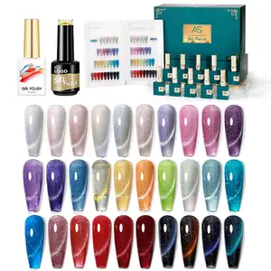 Come 30 colori cat eye gel uv set magnetico unghie gel lucido kit 15ml gel per occhi di gatto set di smalto hema scatola logo personalizzata gratuita