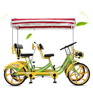 Thời Trang Nhất 4 Bánh Xe Dành Cho Người Lớn Bike Tandem Đạp Xe Đạp Để Bán/Song Song Xe Đạp Với Chất Béo Lốp/Được Sử Dụng Giá Rẻ Surrey Xe Đạp Cho Cặp Vợ Chồng