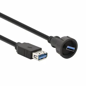 防水usb 2.0 3.0连接器c型公母圆形插头印刷电路板迷你usb电缆适配器