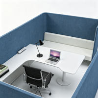 Poste de travail modulaire individuel pour bureau, avec cloison acoustique, mobilier de bureau pour manager