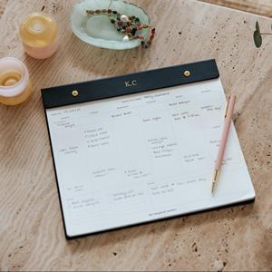 LABON Agenda Settimanale <span class=keywords><strong>A4</strong></span> in Pelle Vegana <span class=keywords><strong>di</strong></span> Lusso, Ricaricabile, con Fogli Staccabili e Dettagli in Lamina d'Oro, Regalo <span class=keywords><strong>di</strong></span> Cancelleria <span class=keywords><strong>di</strong></span> Alta Gamma per l'Ufficio - Product Image 1