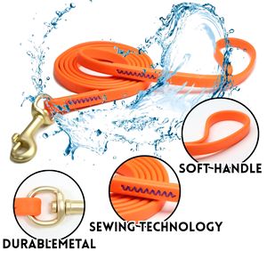 Correa Larga de PVC Personalizada para Perros OEM, Correa de Adiestramiento Impermeable y Duradera con Cinta Recubierta de PVC y Patrón Sólido para Perros Grandes y Medianos - Product Image 2