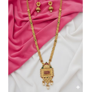 Conjunto de Collar Largo con Cuentas de Estilo Elegante, Joyería Antigua de Mehendi, Collar Tradicional Hermoso para Fiestas de Diseñador - Product Image 5