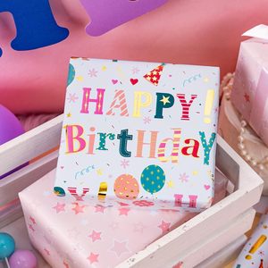 Papel de Regalo de Cumpleaños, 17 Pulgadas x 16.5 Pies, Diseño Colorido para Manualidades y Regalos - Product Image 5