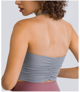 Top Sportivo da Donna 2 in 1 con Logo Personalizzato, Leggero, con Schiena Arricciata e Allacciatura al Collo, Imbottitura Rimovibile, Ideale per Fitness - Product Image 5