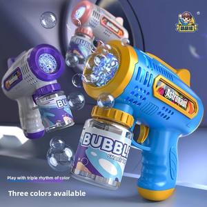 Para <span class=keywords><strong>Amazon</strong></span> Cross-Border Best Seller Juguete para niños al aire libre <span class=keywords><strong>Pistola</strong></span> <span class=keywords><strong>de</strong></span> <span class=keywords><strong>burbujas</strong></span> <span class=keywords><strong>de</strong></span> mano con luz completamente automática <span class=keywords><strong>de</strong></span> 8 agujeros Plástico duradero - Product Image 2