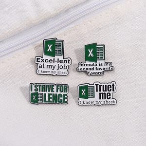 <strong>Excel</strong> Worksheet Letter <strong>Enamel</strong> Pins Custom for a Spreadsheet Brooches Lapel Badges Animal Jewelry Gift for Kids Friends - Product Image 5