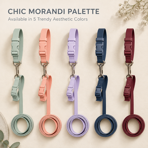 ชุดปลอกคอและสายจูงสุนัขเคลือบ PVC จากโรงงานโดยตรง สีพื้น ปรับขนาดได้ สายรัดคอแบบปลดเร็ว พร้อมห่วงร้อยสายจูง สำหรับพาสัตว์เลี้ยงเดินเล่นทุกวัน - Product Image 1