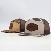 Gorra Trucker Richardson 168 de 7 Paneles con Parche de Cuero y Logotipo Bordado en 3D Personalizado, en Oferta