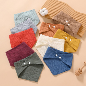 Bavoir triangulaire en gaze à quatre couches, bavoir en pur coton pour bébé, couleur unie, pour nourrissons et tout-petits de 1 à 3 ans - Product Image 1