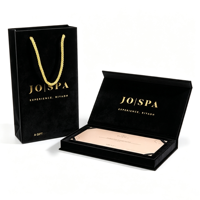 Boîte cadeau d'affaires en velours noir personnalisée avec sac fourre-tout assorti, logo en feuille d'or, ensemble d'emballage pour bon de réduction SPA, certificat cadeau