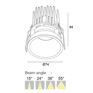 Neues Design Aluminium Einbau Schmaler Rand Schmale Verkleidung Ip54 Blends chutz 10W Einbau-LED-Down light - Product Image 2