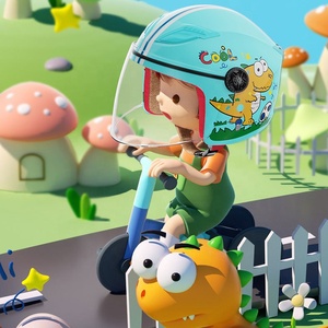 Casques pour enfants à visage ouvert de haute qualité, dessin animé mignon, pour scooter électrique, moto, avec coque en ABS et tampon en EPS - Product Image 1