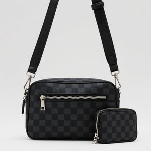 高端设计师品牌男士斜挎包斜挎包优质复古零钱包拉链封口皮革 - Product Image 4