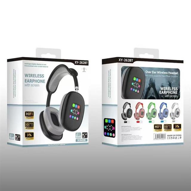 XY262BT Wireless Headphones BT5.4 Display Screen Dynamic Bass Light weight Comfortable Headset for Commute Gaming