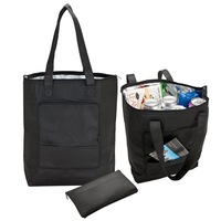 Sacs isothermes pliables en PP recyclé non tissé pour vin et bière, motif lettres, logo personnalisé, imperméables pour déjeuner et pique-nique