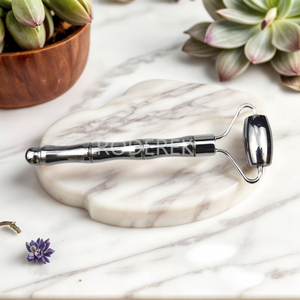 Strumento Professionale <span class=keywords><strong>Gua</strong></span> <span class=keywords><strong>Sha</strong></span> in Acciaio Inossidabile e Rullo Massaggiante per Cura della Pelle Anti-Età, Bellezza SPA e Lifting <span class=keywords><strong>Viso</strong></span> - Product Image 2