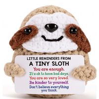 Boneka Kentang Asin Rajutan Lucu Grosir, Boneka Penyemangat dengan Kutipan Positif, Hadiah Rajutan Plush OEM
