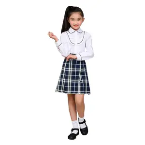 Latest Fashion Girls Pleated Plaid Skirts School Skirt Uniform for Kindergarten and Primary Students