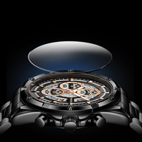 TIMEARTX Montre à quartz pour homme, chronographe, bracelet en acier inoxydable, trois cadrans, six aiguilles, affichage de la date lumineuse TA-5430