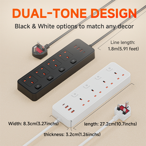 6/7/8L <span class=keywords><strong>PL</strong></span> Europa Oscm Steckdosenleiste Mehrfachsteckdose Elektrische Steckdose Verlängerungskabel DE SL Schnellladung - Product Image 6