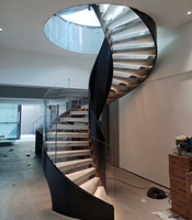 VIKO Grand escalier en colimaçon incurvé haut de gamme en marbre pour hôtel/maison