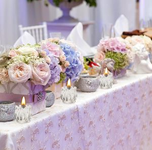 Vintage Romantique <strong>Lotus</strong> Tulip Shape Tealight <strong>Candle</strong> <strong>Holder</strong> Custom Logo Metal Glass Embossed Tabletop <strong>Candle</strong> Home Decoration - Product Image 2