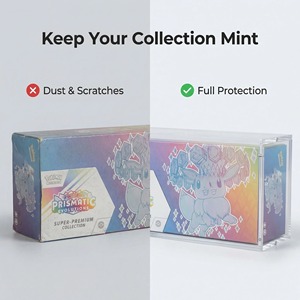 Étui <span class=keywords><strong>de</strong></span> protection en acrylique transparent prismatique SPC pour cartes Pokémon 151 UPC, résistant aux UV ≥95%, avec couvercle magnétique, pour Charizard UPC - Product Image 3