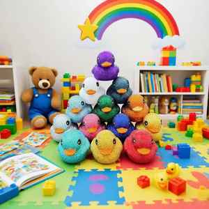 Paperella di Gomma Personalizzata da 6 Pollici con Strass Multicolore e Glitter, Giocattolo da Bagno Personalizzabile con Logo per Bambini - Product Image 3