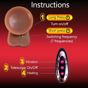 Juguete Sexual de Silicona Líquida, Pene <span class=keywords><strong>Artificial</strong></span>, Vibrador con Calefacción de 10 Modos, Enorme, Súper Realista, con Control Remoto - Product Image 6