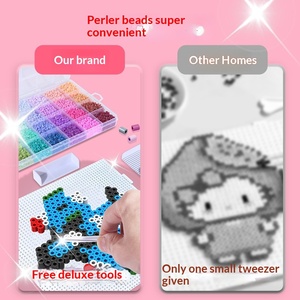 Perles thermocollantes Perler 2,6 mm, 120 couleurs, écologiques, pour jouets de puzzle DIY pour enfants, motifs de dessins animés faits à la main, boîte avec guide, directement de l'usine - Product Image 5