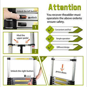 Escalera Extensible de Aluminio Ligera de 5 Metros, Escalera Plegable Moderna para Apartamentos - Product Image 6