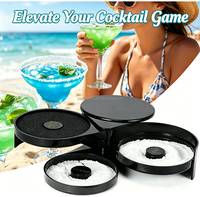 Juego de Decoradores de Vasos para Margaritas, Decorador de Vasos de Plástico Personalizado de 3 Niveles con Esponja y Tapa, Herramienta Profesional para Bartenders