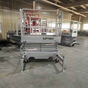 Plateforme élévatrice à ciseaux manuelle SJPT0407, hauteur de levage 7,6 m, travail aérien mobile, système entièrement hydraulique, capacité de charge 200 kg, poids total 630 kg - Product Image 5