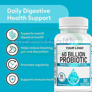 Probiotiques Digestifs ASAP OEM en Capsules, Complément Alimentaire de Qualité Alimentaire, 60 Milliards de Probiotiques pour Femmes, 60 Capsules/Bouteille, 2 Capsules Quotidiennes - Product Image 2