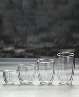 Gobelet en verre borosilicate écologique 250ml/350ml réutilisable à double paroi résistant à la chaleur sans BPA, compatible lave-vaisselle et micro-ondes