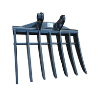 Râteau d'excavatrice 9 dents réglable, accessoire pour CX10 CX15, pour l'agriculture, le défrichement et les machines de construction
