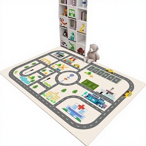 Modern Machine Made Anti-Slip Noise Reduction 4mm <b>Thick</b> Carpet Novel Early Education Home Parking Lot Game Mat Kids Living Room - Product Image 3